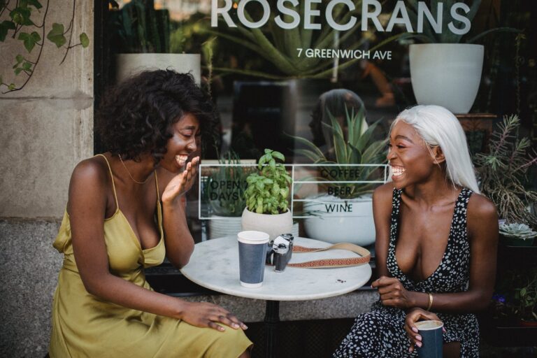 photo of happy women at the cafe