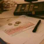 a check on a table